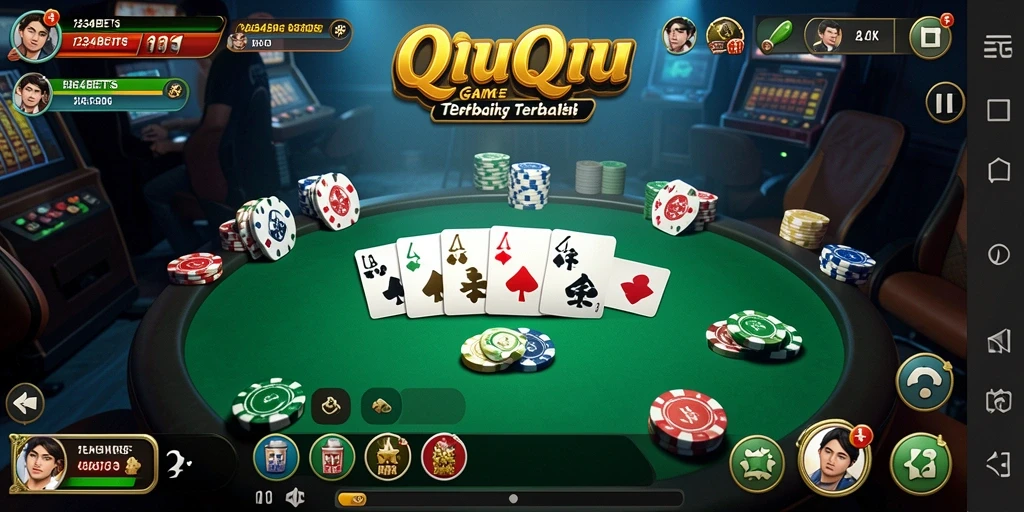 Tampilan gameplay QiuQiu yang mendebarkan dan seru di 1234BETS.