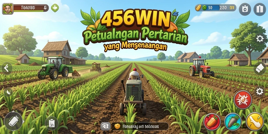 Tampilan menarik gameplay 456WIN dengan pemandangan pertanian yang memukau.