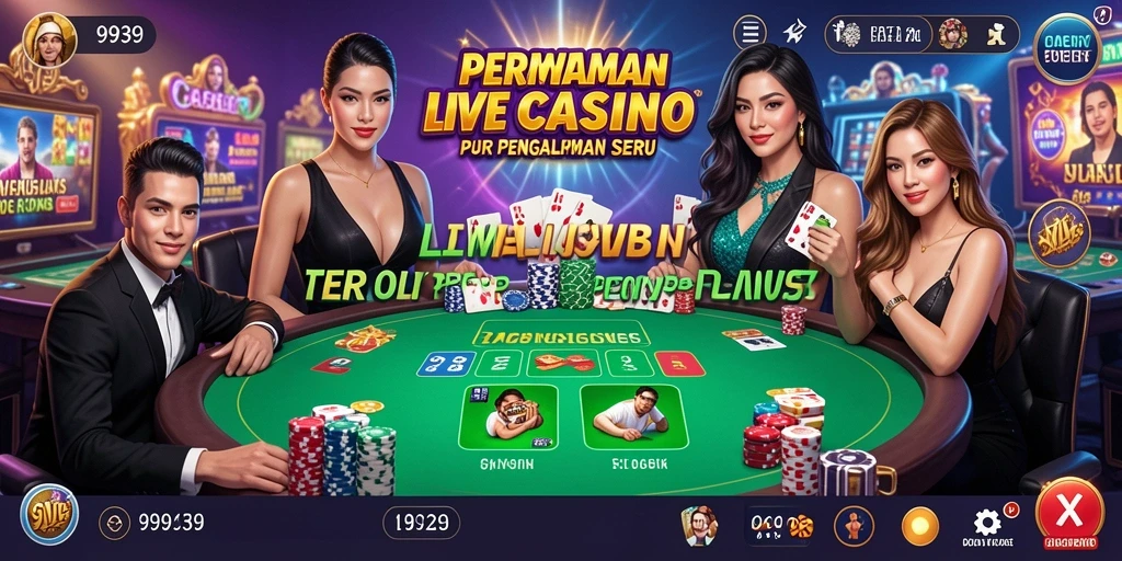 Screenshot utama 9939 menunjukkan dealer Live Casino yang profesional dan gameplay mendebarkan.