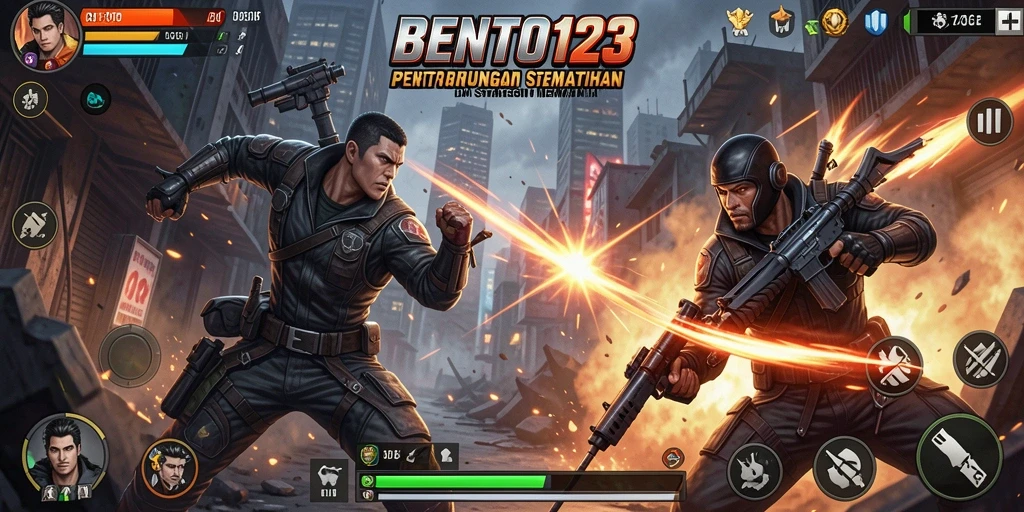 Tangkapan layar <strong>BENTO123</strong> menampilkan aksi pertarungan yang intens dan memukau.