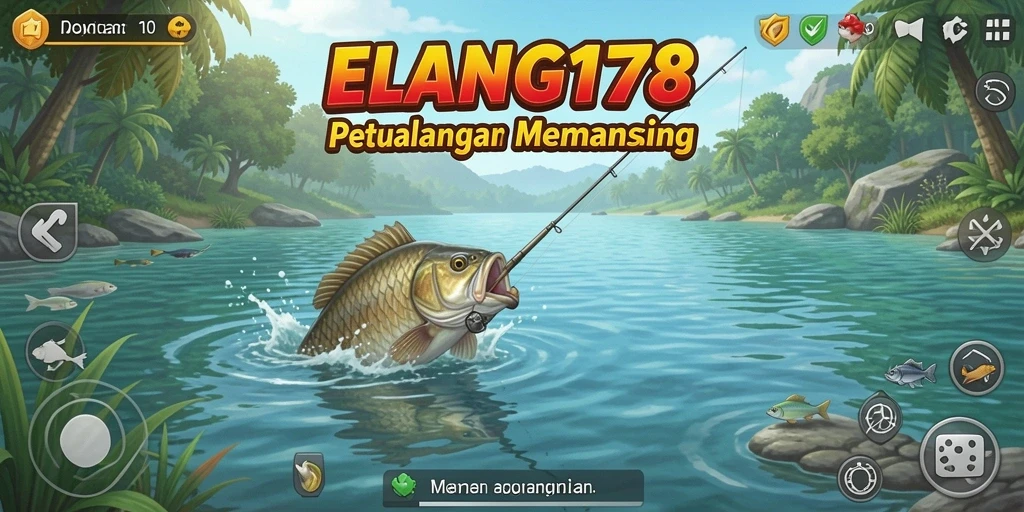 Screenshot gameplay ELANG178 menunjukkan aksi memancing yang mendalam.