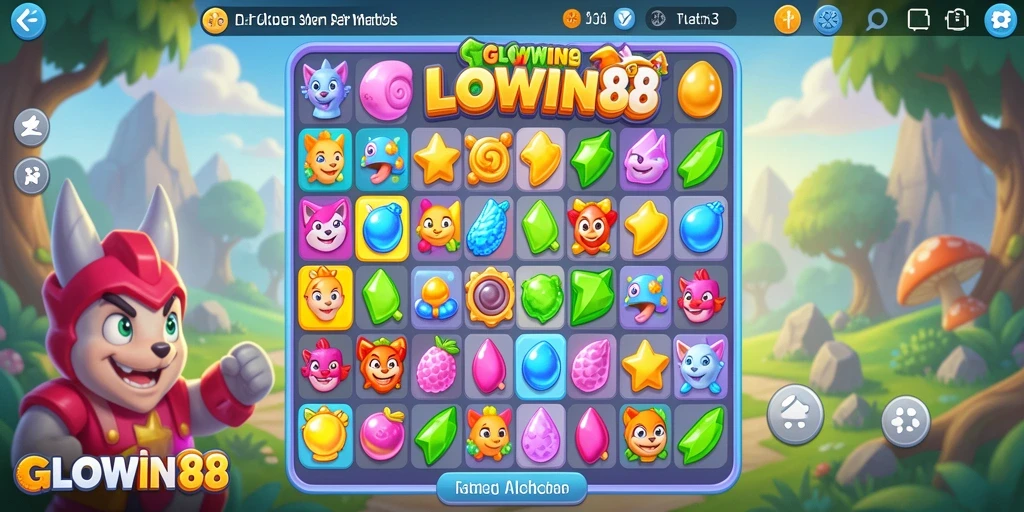 Tampilan gameplay GLOWIN88 yang menawan dan penuh warna.
