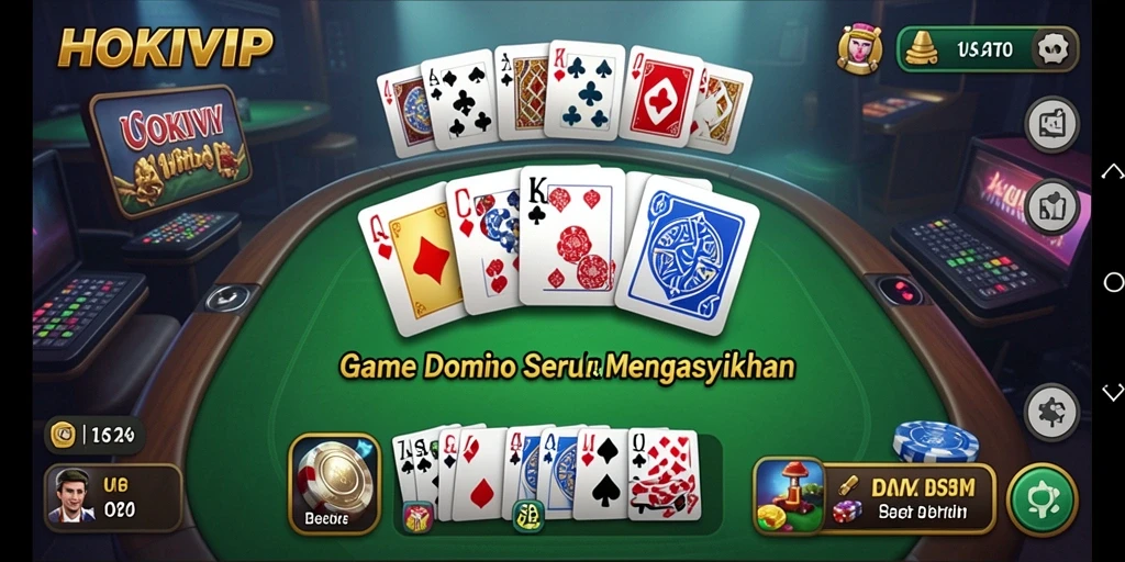 Screenshot gameplay HOKIVIP menunjukkan aksi seru permainan Domino.
