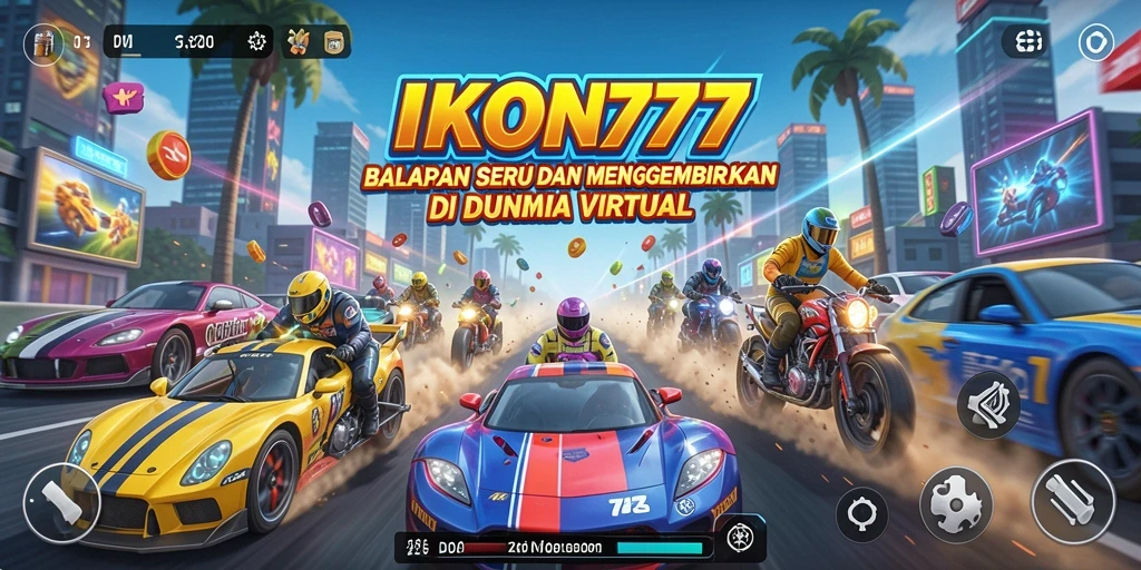 Tampilan gameplay seru dalam balapan dengan mobil cepat.