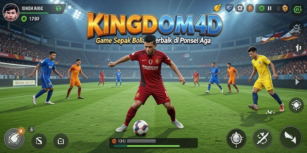 Tangkapan layar utama KINGDOM4D menampilkan aksi permainan sepak bola yang mendebarkan.