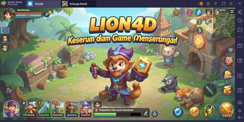Tampilan menarik gameplay LION4D yang menawan dan seru.