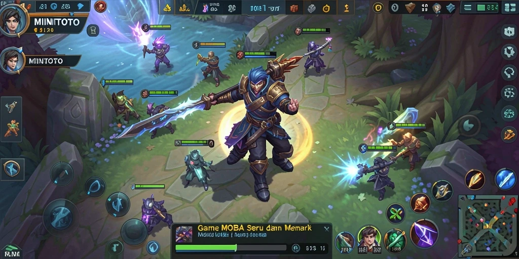 Screenshot gameplay MINITOTO menampilkan pertarungan seru antar karakter.