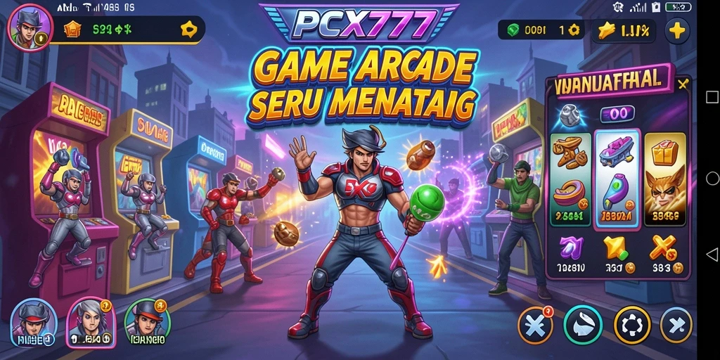 Tangkapan layar gameplay PCX777 yang menunjukkan aksi seru di dalam permainan.