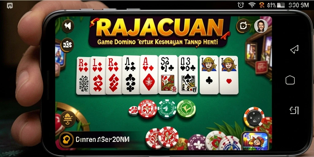 Tampilan gameplay seru dalam permainan Domino RAJACUAN.