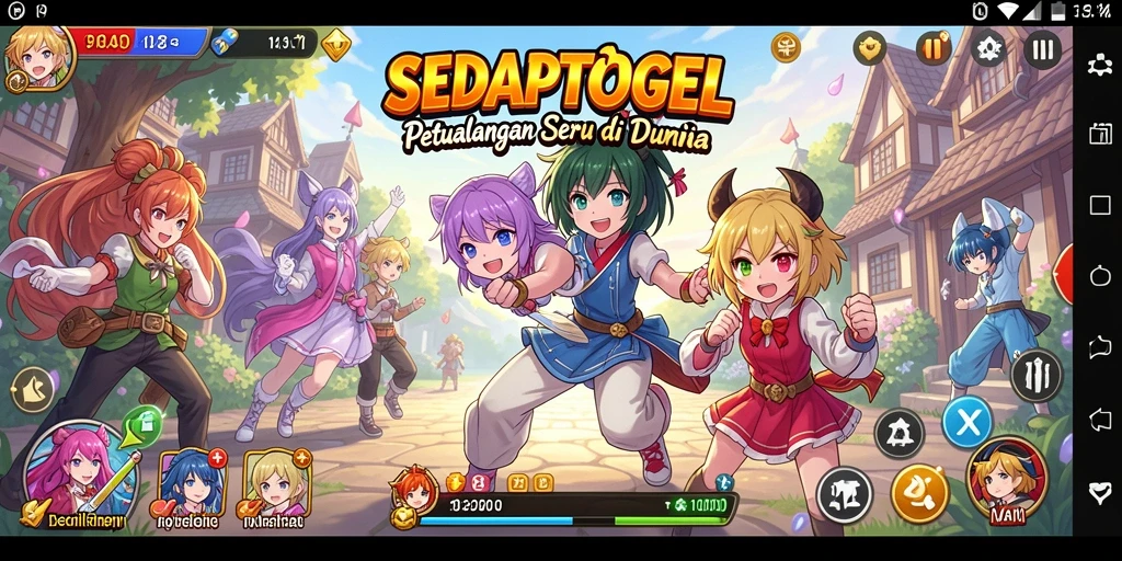 Tampilan gameplay seru dalam SEDAPTOGEL dengan karakter anime favorit.