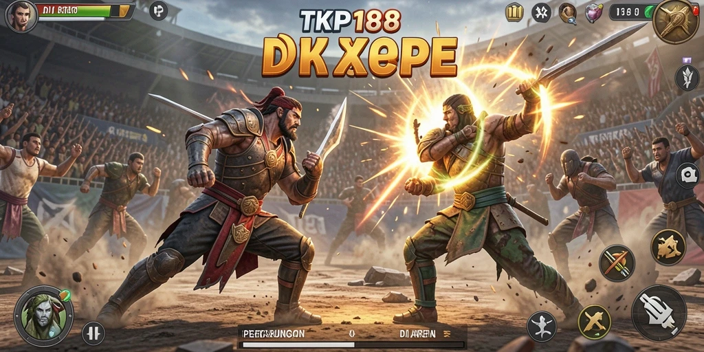 Screenshot TKP188 menampilkan pertarungan mendebarkan antar karakter.